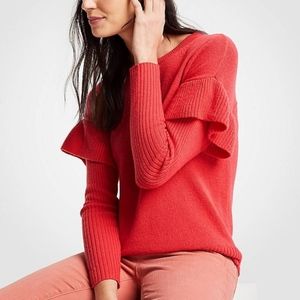 Ann Taylor red wool blend sweater XS
